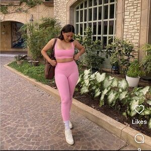 437 Pink Set | Headband, Leggings & Bra